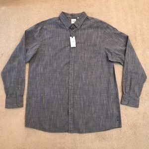 ROWM Tall Man Long Sleeve Button Down Shirt NEW Mens Size 2XT Grey Oxford Office